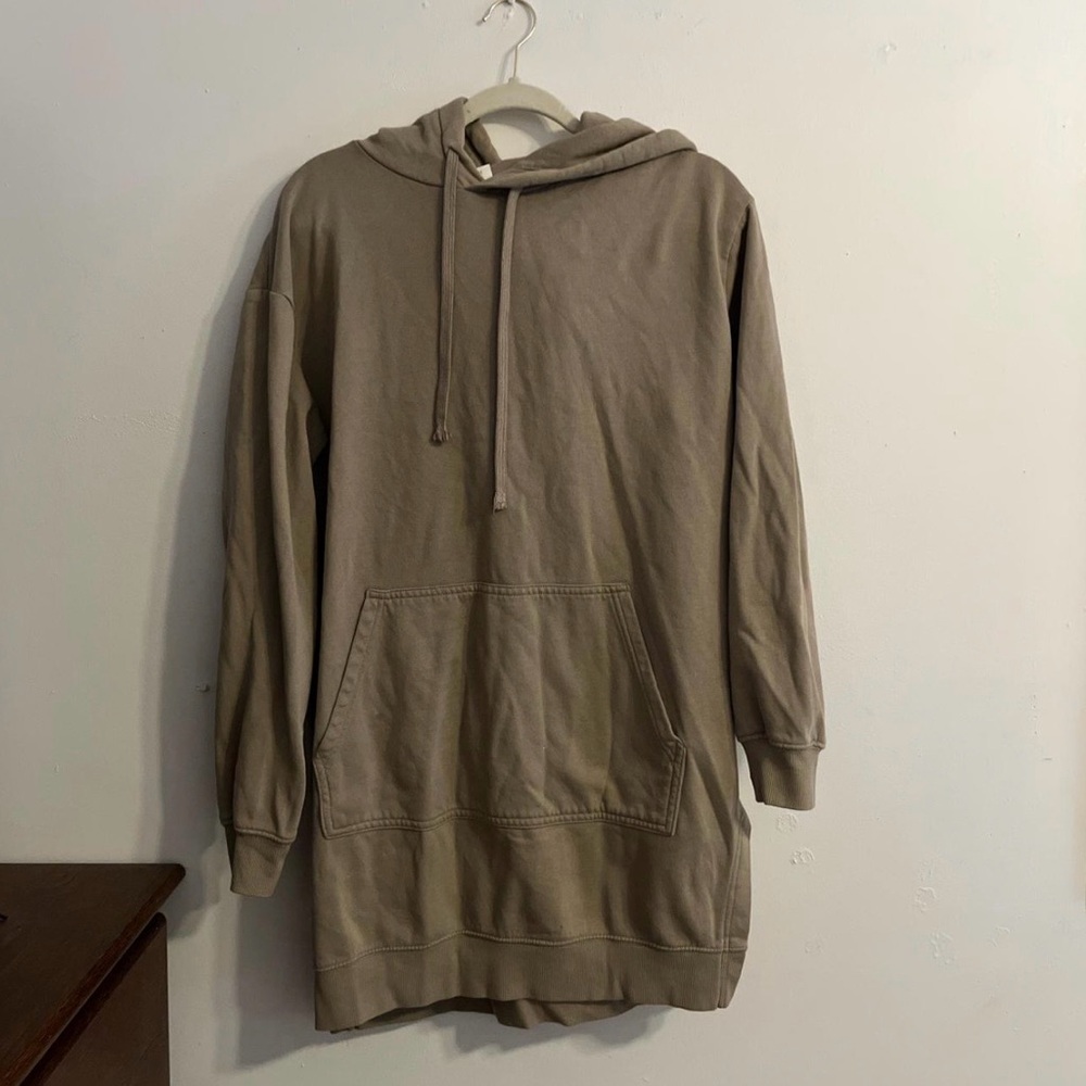 H&M women’s longer khaki Hoodie